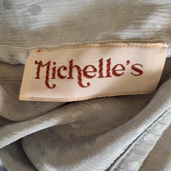 Vintage Ice Grey-Blue Long Sleeved Dress - Picture 9 of 13